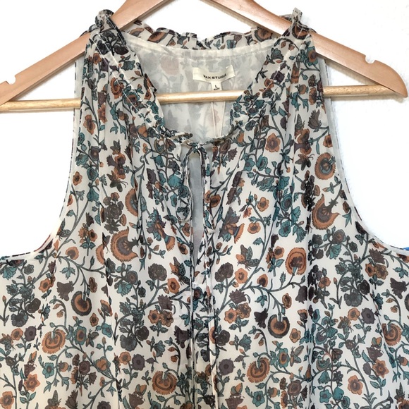 Max Studio Sleeveless Peasant Tank Top Size Large - Picture 3 of 9